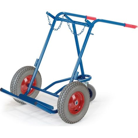 Rollcart Stahlflaschenkarre mit Stützrad 200kg Traglast für 2 Flaschen a 40-50 Liter Vollgummi