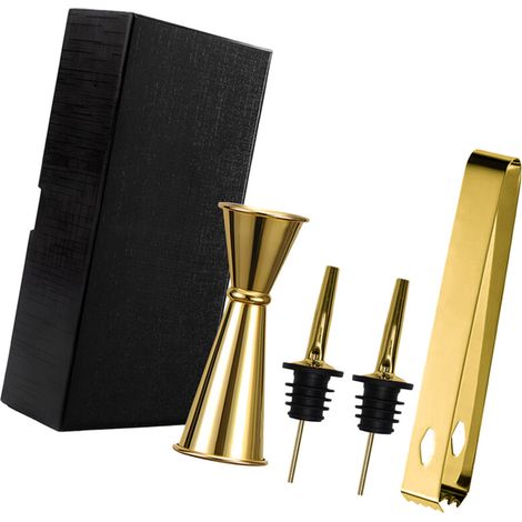 Juego de elegantes utensilios de bar, pinzas para hielo - barman negro