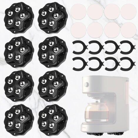 8 Pièces Auto-Collantes Roulettes Pivotantes, Mini Roulette Pivotantes à 360°, roulette de meuble pour charges lourdes avec adhésif et vis pour meubles, ustensiles de cuisine, boîtes (1/5)