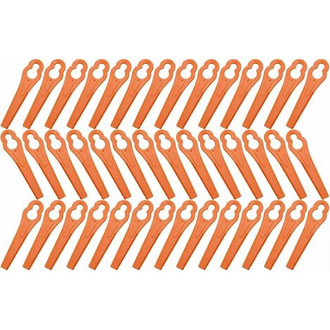 Lames en Plastique 60 Pcs Lames de Tondeuse pour Jardin pelouse Tondeuse Accessoires, Lames en Plastique de Rechange pour Coupe-Bordures(orangé) (1/5)