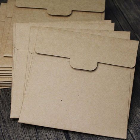 Enveloppe Kraft - 130 x 130 mm - Sans Fenêtre - Papier 130 g/m² - Fermeture À Colle Humide - 10 Pièces (1/4)