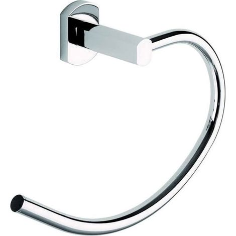 Porte serviette anneau - Décor : Chromé - Hauteur : 157 mm - Largeur : 200 mm - Matériau : Acier inoxydable - Profondeur : 74 mm - OCMEI