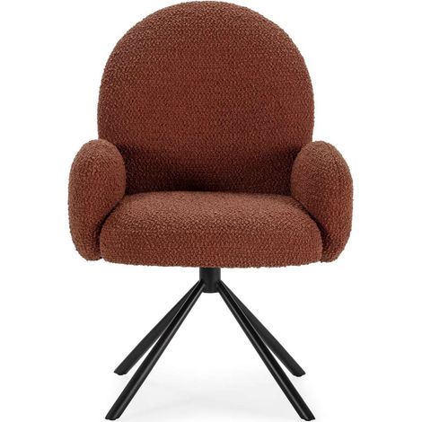Sillón giratorio modelo Damas con brazos tapizado textil teja, 89cm(alto) 64cm(ancho) 60cm(largo) (1/5)