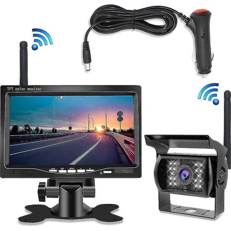 Caméra de recul sans fil avec écran 7 pouces et vision nocturne pour voiture, camping-car, camion et bus (1/5)