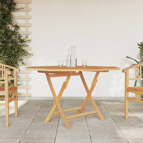 Table pliable de jardin,Table de Camping stable,Table à manger 120x120x75 cm bois massif de teck -37160 (1/5)