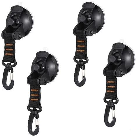 4pcs Ancre à Ventouse, Ventouses D'ancrage, Ancre à Ventouse Robuste avec Fixation du Crochet d'Arrimage, Crochet de Fixation de Ventouse Auvent à Ventouse pour Voiture Bateau Camping Tente Bagage (1/5)