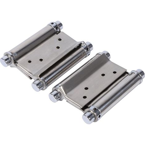 Charnières en acier inoxydable, charnières de porte, 2 charnières à ressort double action de 3 pouces, pour portes intérieures et extérieures, armoires de cuisine (1/5)