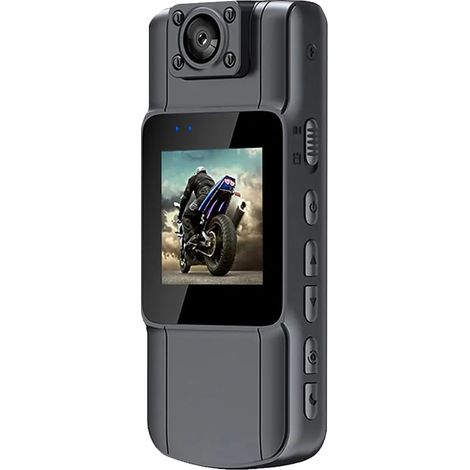 Applicable Mini caméra corporelle, 4 K Police Body Cam avec objectif grand angle de 150 °, rotation à 180°, vision nocturne, détection de mouvement, contrôle de l'application pour l'enregistrement