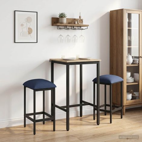 vidaXL Tabouret de bar 2 pc Bleu 40 x 32 x 74 cm Bois d'ingénierie (1/5)