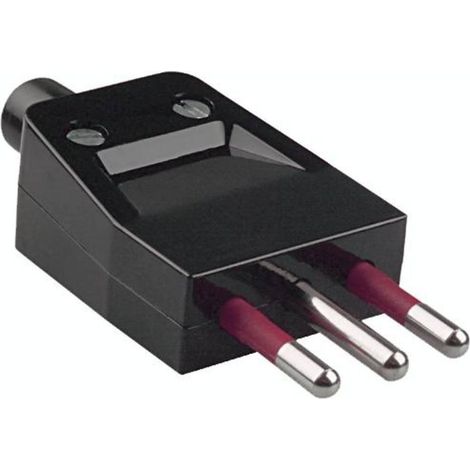 Bachmann Enchufe eléctrico macho negro 250 V 10 A