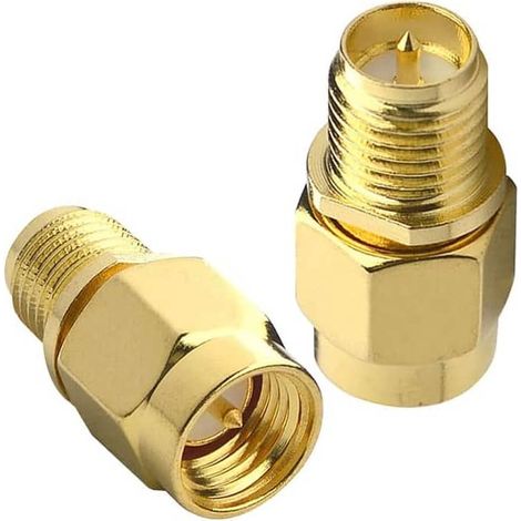 Adaptador SMA hembra de polaridad inversa  Dorado (1/4)