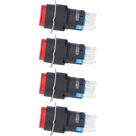 25 selbstverriegelnde Drucktaster, 8-poliger runder ABS- und Messingschalter, 220 V, rot, Bedientasten (1/5)