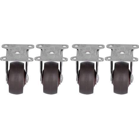 Lot de 4 roulettes industrielles silencieuses et écologiques en caoutchouc TPR marron (1/5)