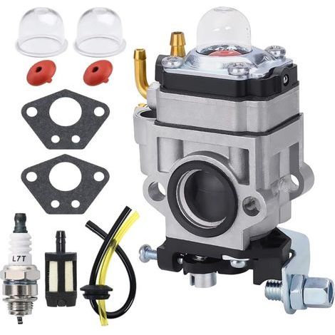 Carburateur pour tondeuse à gazon 52 cc, 49 cc, 43 cc, carburateur JRISBO pour moteur de tondeuse à gazon, kit d'accessoires pour carburateur BU-KO 52 cc avec joint, bougie d'allumage et filtre à carb (1/5)
