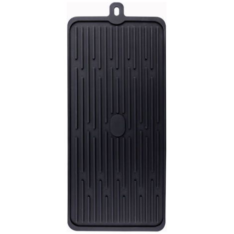 Sollbry Tapis Egouttoir Vaisselle Silicone, 47 x 20 cm Tapis de Séchage Vaisselle en Silicone, Antidérapant Tapis Evier Cuisine Egouttoir, Résistant à la Chaleur Tapis D'égouttage pour Vaisselle, Noir (1/4)