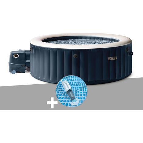 Kit spa gonflable Intex PureSpa Blue Navy rond Bulles 4 places + Aspirateur