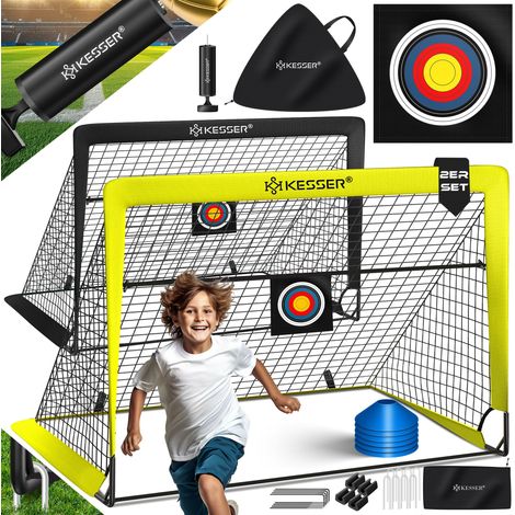 KESSER® Kids Pop-Up portería de fútbol juego de 2  Redes de portería de fútbol plegables de alta calidad  Redes de portería  Amarillo / Negro