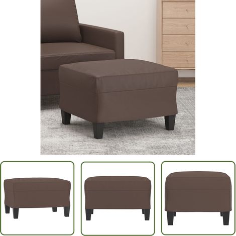 The Living Store Fußhocker Braun 60x50x41 cm Kunstleder - Polsterhocker - Sitzsack - Fußablage - Couchtisch - Braun (1/5)