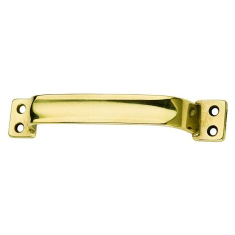 MANIGLIETTA PER MOBILI SCANELLATA OTTONE LUCIDO mm. 140 25 PZ