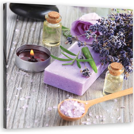 Quadro su tela, Sapone viola zen spa - 60x60 (1/4)