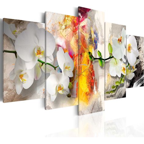 Tableau Imprimé "Orchidée & Couleurs" 50 x 100 cm (1/2)
