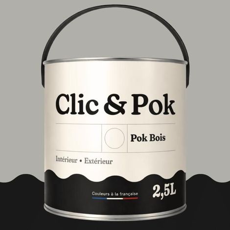 Peinture Bois Extérieur – POK BOIS - 2,5L - RAL 7038 - Gris agate- Résistante aux intempéries - Ne s'écaille pas