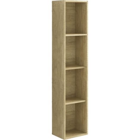 Armoire de Salle de Bain, Meuble de Salle de Bain, Armoire Haute, Meubles auxiliaires, étagère, Colonne, Livraison en kit, série Ouverte 30 x 140 cm Nature (1/4)