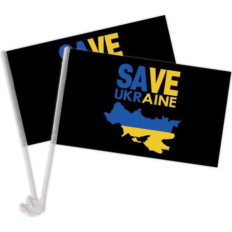 de 2 mini drapeaux de voiture ukrainiens 11 x 17 pouces en
