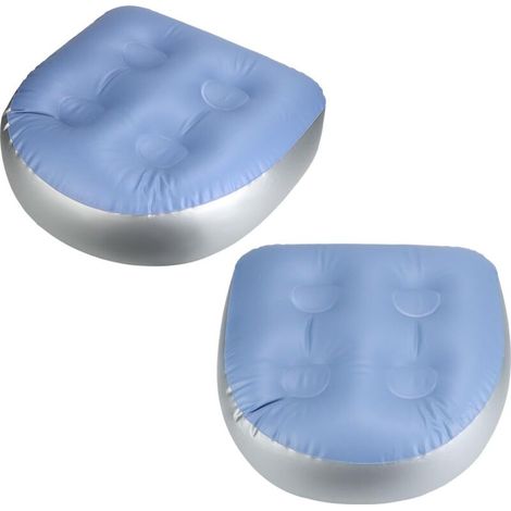 2 Pièces Coussin de Siège Gonflable, Coussin Spa, Coussin Baignoire avec 4 Ventouses