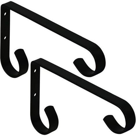 GDHZS-  Support Mural pour Pots de Fleurs, Lot de 2 Porte-Plantes Lourdes, Porte-pots de Fleurs Suspendu en Métal, Support de Plante Décoratif pour Planteurs, Lanternes, Nichoirs, Décoration Extérieur (1/5)