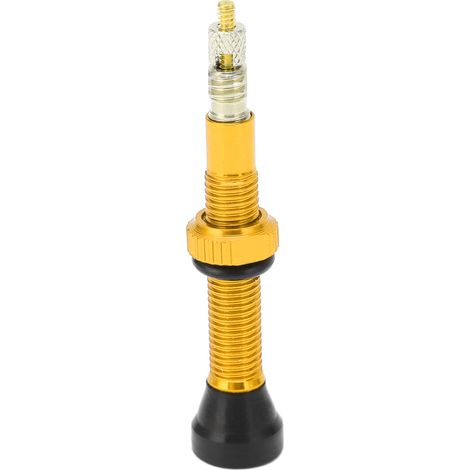 Tige de valve tubeless aluminium anodisé 40mm extension vide pour valve Presta vélos route VTT or (1/5)