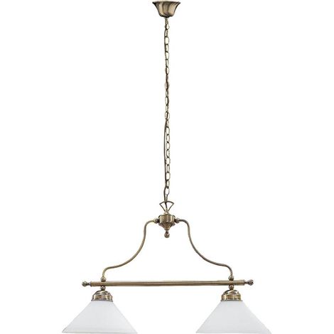 Lampada a sospensione in vetro metallo Marian bronzo / bianco B: H 70 centimetri: 46cm (1/4)