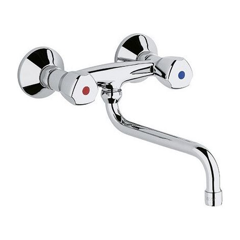 STANDARD rubinetto a parete per lavello con bocca da 210 mm, maniglia Terralux cromata