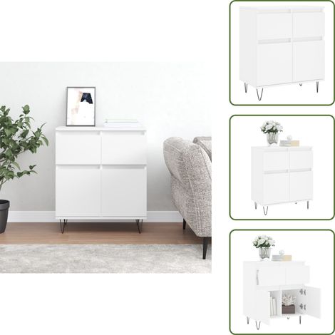 The Living Store Sideboard Weiß 60x35x70 cm Holzwerkstoff - Holzwerkstoff (1/5)