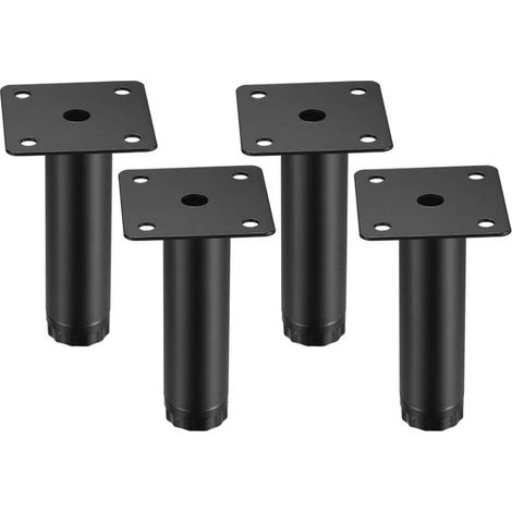 Lot de 4 pieds de meuble réglables de 12 cm pour meubles/tables/chaise/bureaux/cuisine/armoire/canapé (1/5)