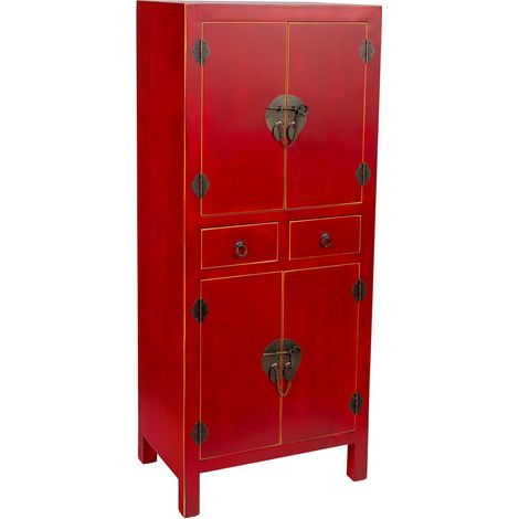 Armario de madera 2 cajones 4 puertas 50x34,5x121h cm