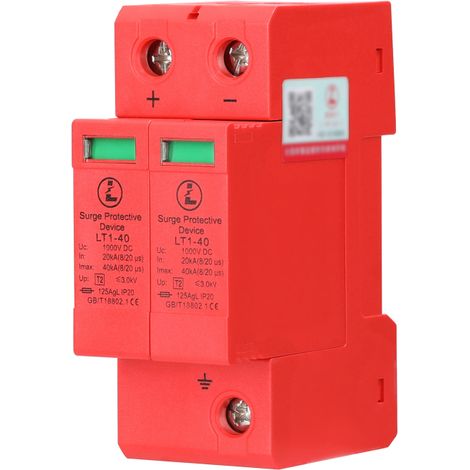 Dispositif de protection contre les surtensions photovoltaïques solaires enfichable 2P-40KA-DC1000V (1/5)