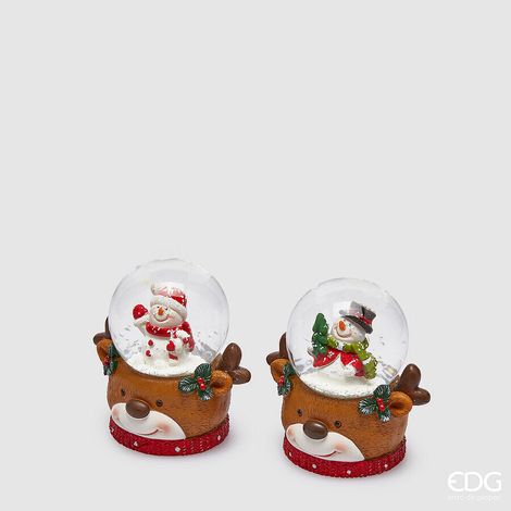 EDG Enzo De Gasperi Sfera Acqua Uomoneve Natalizio Ass. H 7,5 Cm D 4,5 Cm 1 Pz Rosso Mix