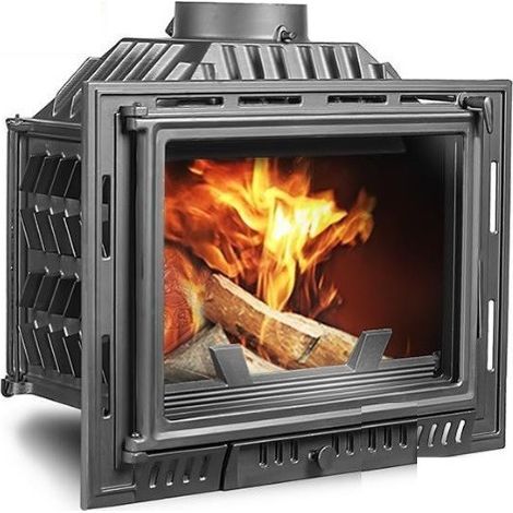 Azura Home Design – Insert cheminée à bois 10,1 kW ECO – Fonte vermiculaire – Capacité de chauffe jusqu'à 100 m² – Émissions de CO réduites à 0,14 % (1/5)