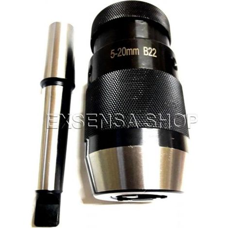 MANDRINO PER TORNIO AUTOSERRANTE ATTACCO MT2/3/4 TRAPANO A COLONNA CON CONDOLO 5-20mm B22 MT2