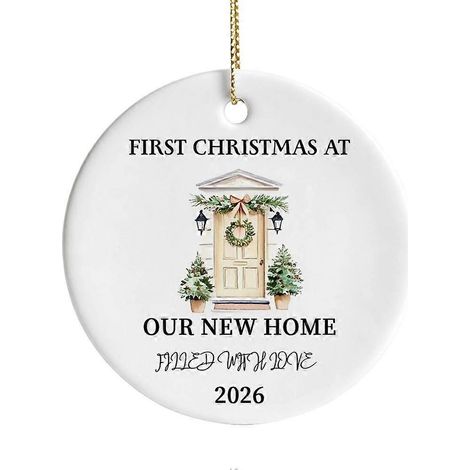 First Christmas Ornament 8X8 Cm Ceramic New Home Gift Lightweight Smooth (1/5)