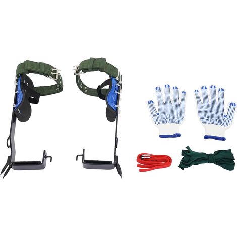 HAUTOUR Griffes d'escalade, Crampons d'arbre avec Sangles Sécurité Réglables, Équipement D'élagage en Acier Trempé 45, Pédale Antidérapante 100kg, pour Cueillette Fruits Chasse Travail Hauteur (1/5)