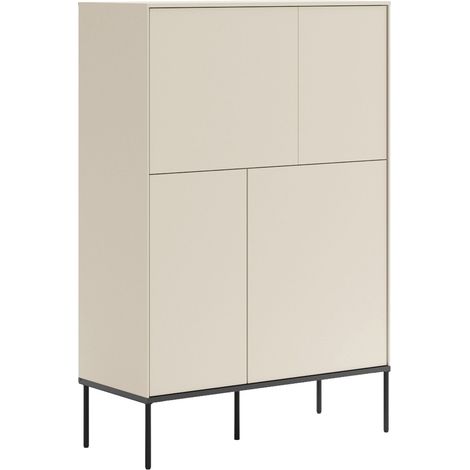 Selsey Bellezo – Highboard mit vier Türen, 95 cm hoch, Creme