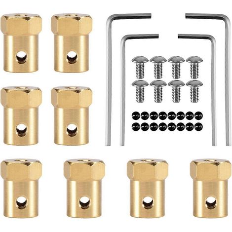 8 adaptateurs hexagonaux de moyeu de roue en laiton de 5 mm à 12 mm pour pièces de voitures RC D12 C14 C24 B14 B24 B16 B36 MN D90 MN99S (1/4)