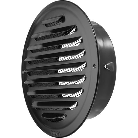 304 Stainless Steel Vent Cover, Round Aperture 195mm Ventilation Grille Range Hood Fan Vent Cover with Insect Screen (Black) (1/5)