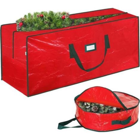 Sac de Rangement Pour Sapin De Noël, Sac de Transport En Tissu Oxford 600D Avec Poignée De Transport, Rangement Décoration Noël (1/5)