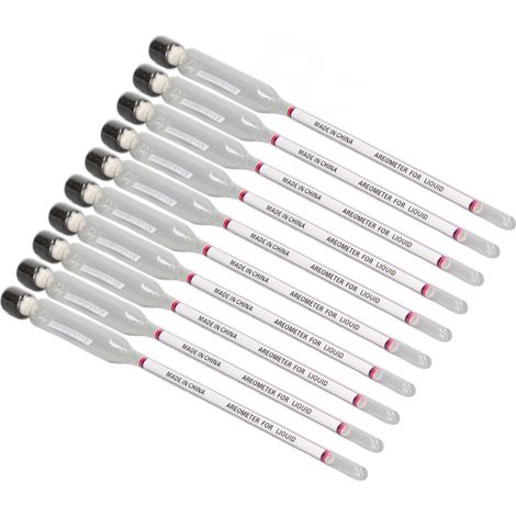 Lot de 10 hydromètres en verre de haute précision pour le vin, mesure de l'alcool de 0 à 100 °C, pour laboratoire et usage domestique. (1/5)