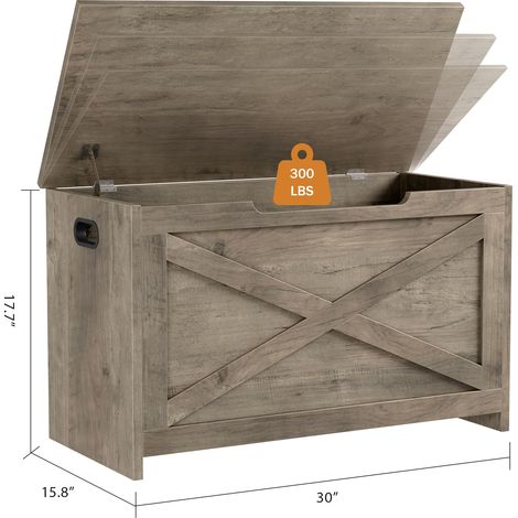 Banc coffre de rangement en bois sécurisé – Capacité généreuse (1/5)