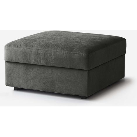 Pouf poggiapiedi divano modulare tessuto idrorepellente 80x80 Cortina - Grigio Scuro