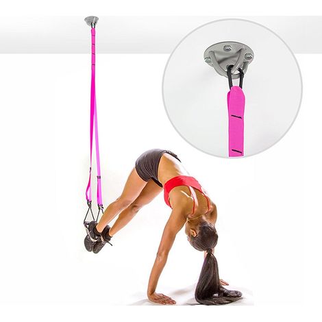 Hamac volant anti-gravité pour yoga aérien, fixation par plaque d'ancrage métallique au plafond et accessoires inclus (1/5)